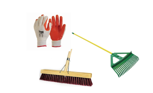 General Equipment: Broom_Rake_Gloves